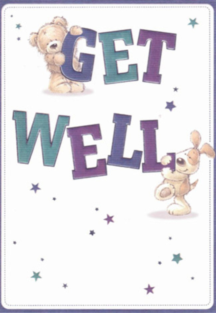 This beautifully illustrated get well card conjures thoughts of comfort and nurturing often found in the heart of Dalston's community. A loveable bear, rendered in gentle brushwork with a soft brown coat, stands proudly beside a floppy-eared dog with a playful gaze-both supporting bold, curling letters spelling out 'Get Well.' The strong typography, shaded in calming purples and verdant aquas, anchors the artwork in reassurance and calm, much like the familiar sights along Dalston Lane. Twinkling stars in varying blues and violets scatter around the characters, suggesting wishes for swift healing drifting through the Hackney air. The plush textures of the bear's fur and the puppy's velvety ears are visually inviting, their tactile quality akin to the fresh petals and lush greens hand-arranged at Flowers Dalston. Imagining this card sent alongside a cheerful bouquet, one senses the combined power of visual and floral care-lifting spirits, bringing Dalston's unique warmth to any doorstep, from De Beauvoir to Broadway Market.